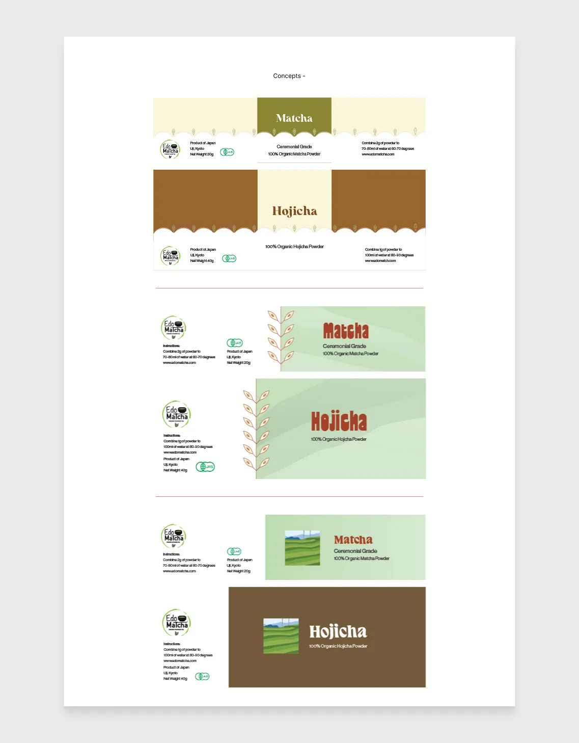 Edo Matcha tea packaging design