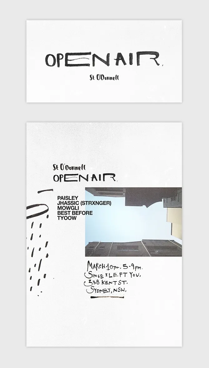 St O'Donnell Open Air event flyers with artist lineup and Sydney venue details