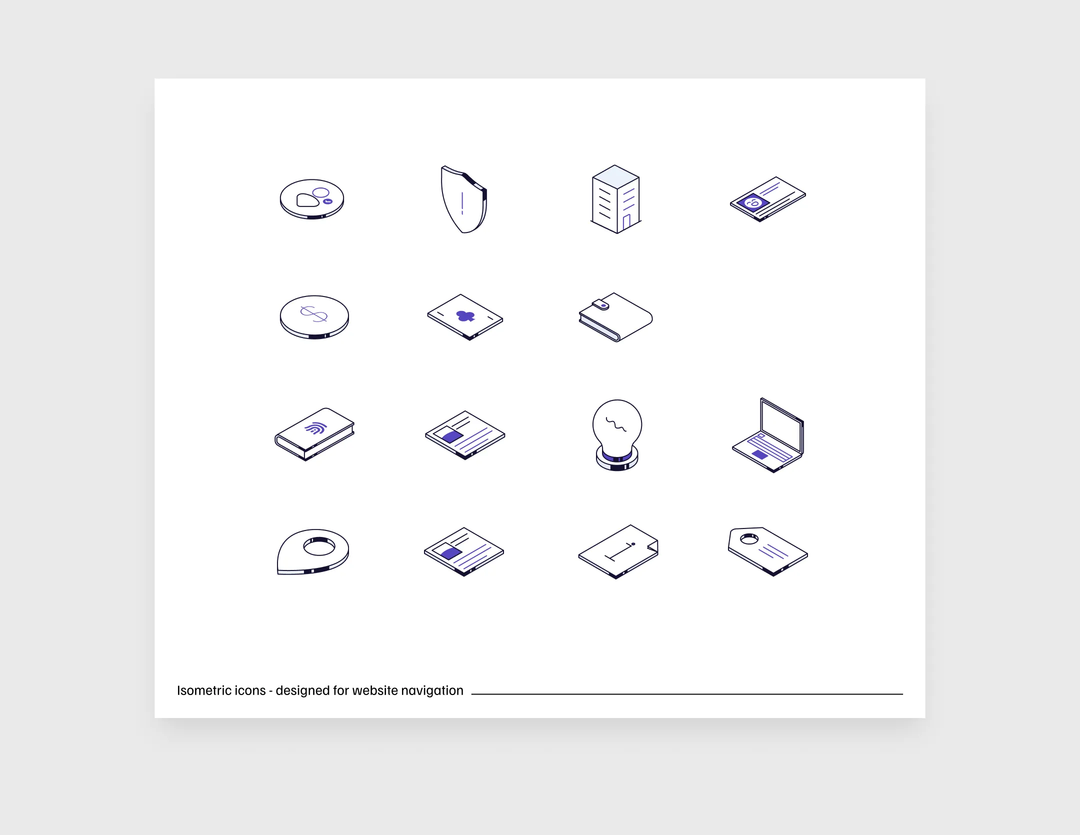 Grid of Data Zoo isometric navigation icons including a shield, building, wallet, and lightbulb