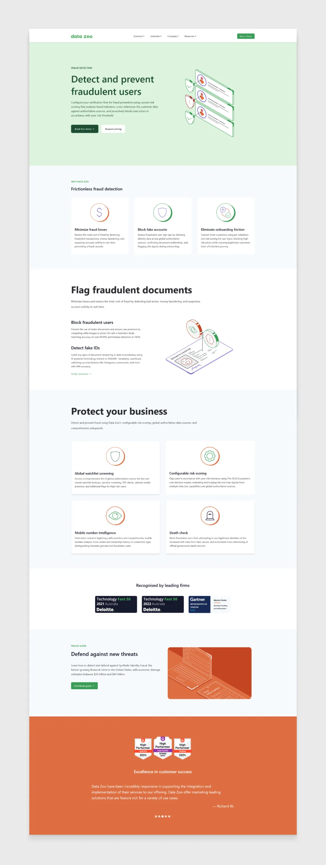 Data Zoo website page design