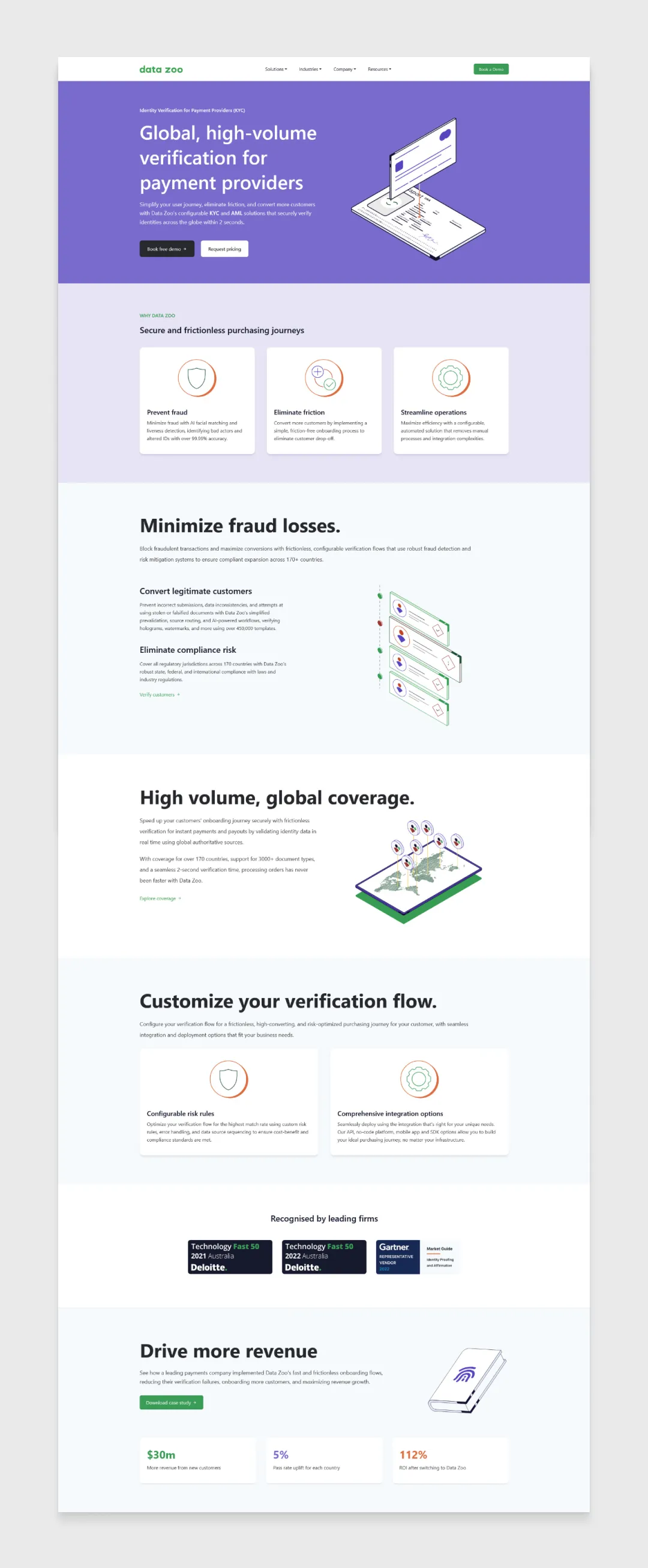 Data Zoo website page design